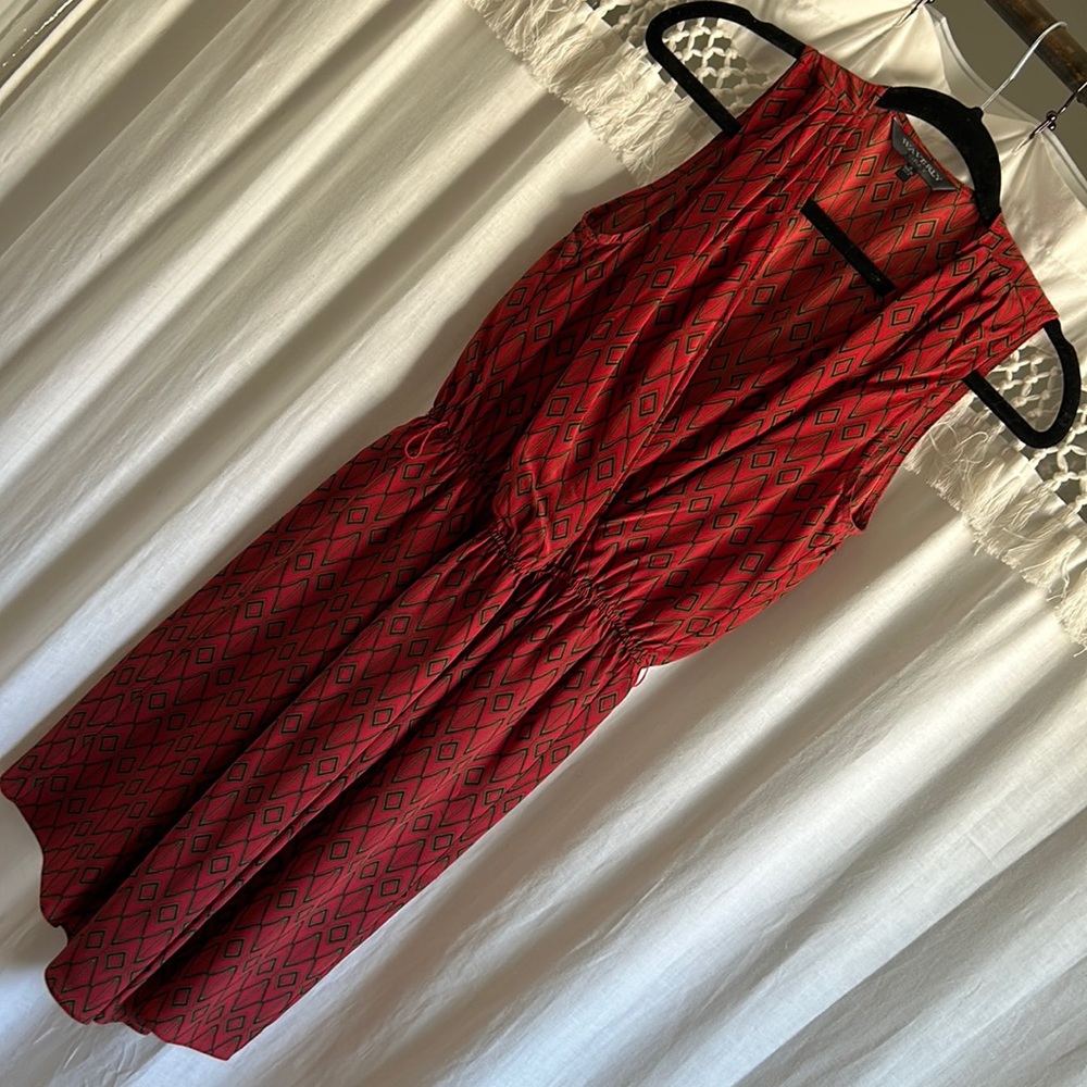 Waverly Grey 100% silk cinched waist dress